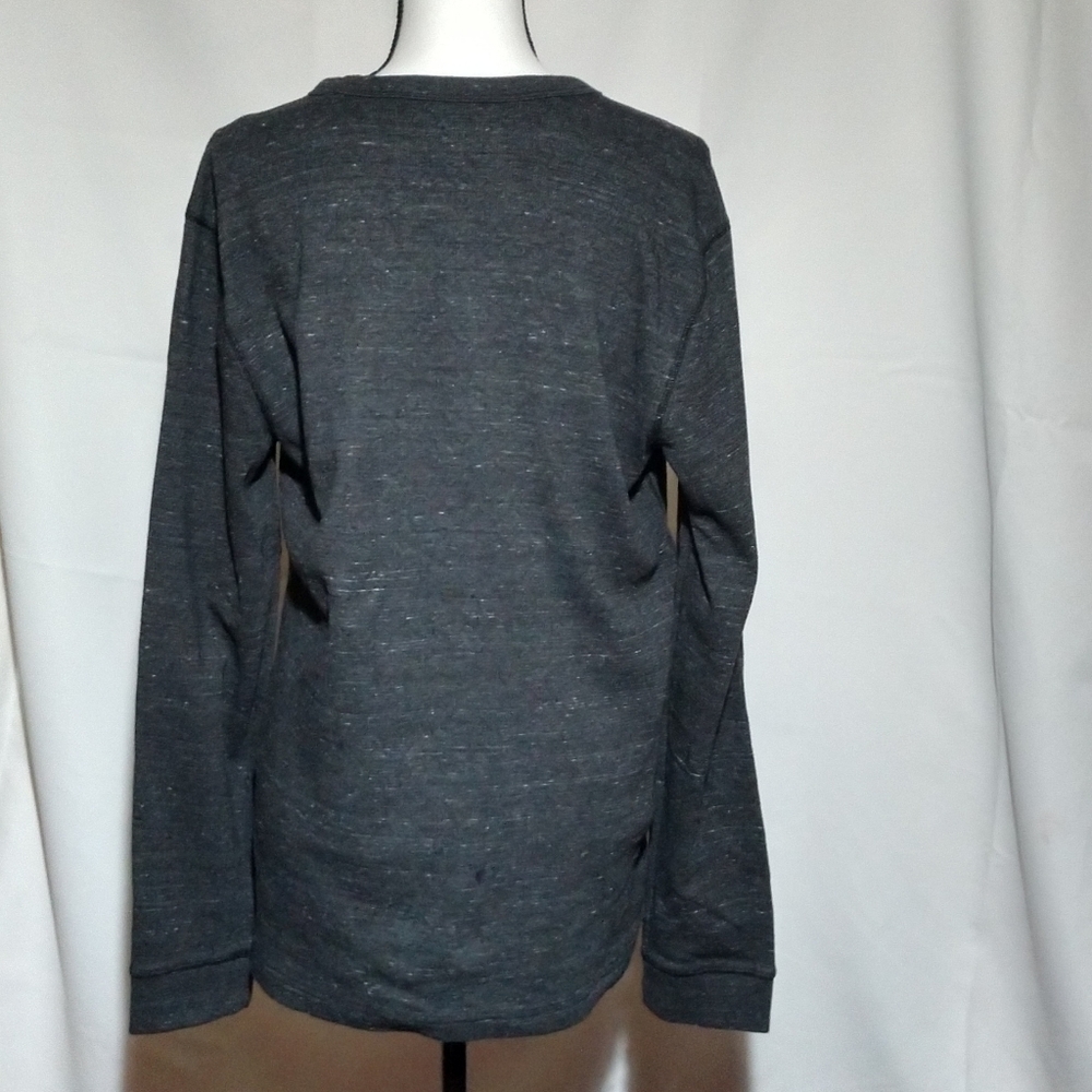 NWOT Men’s Long Sleeve Gray with White Sp - Picture 3 of 4
